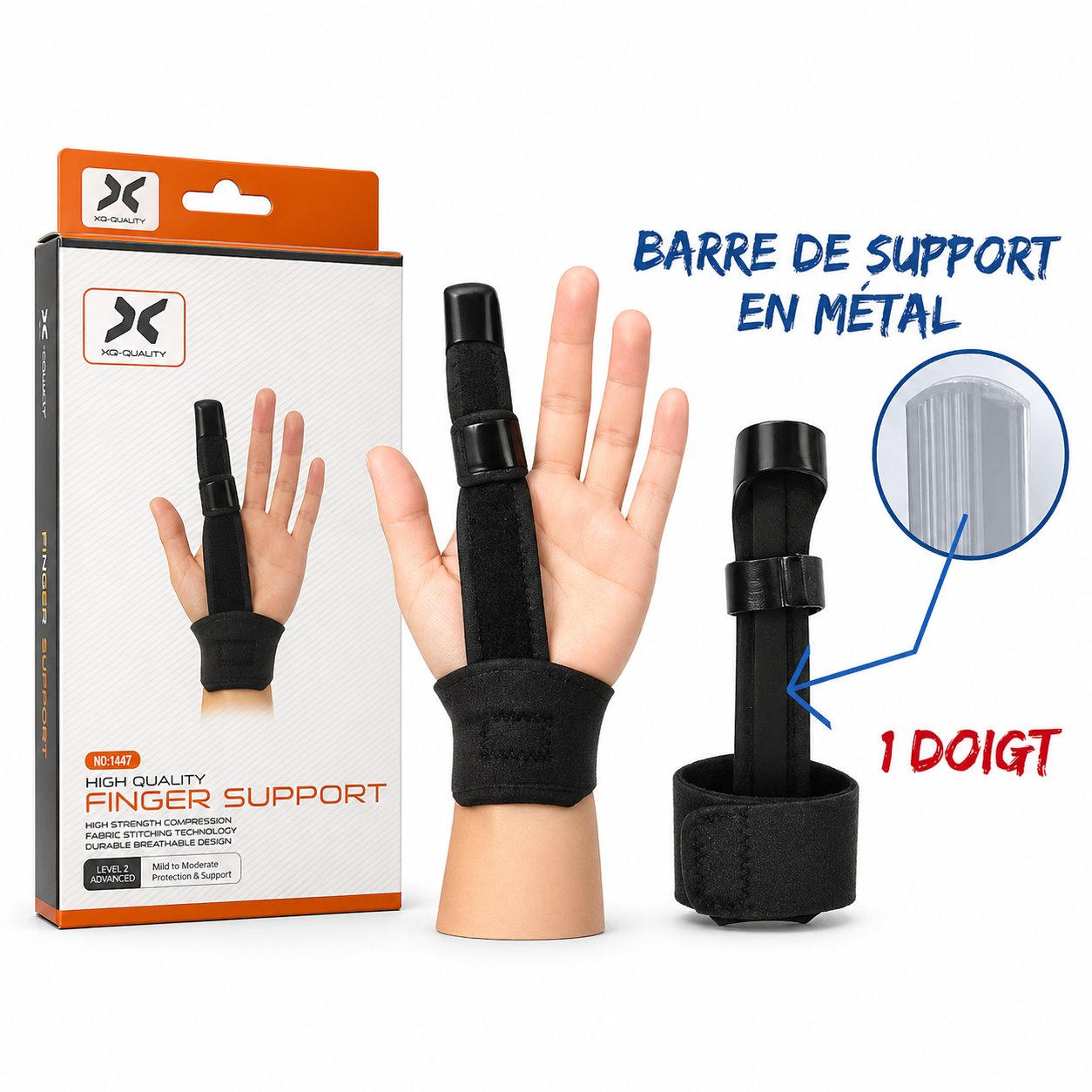 IMMOBILISTION DES ARTICULATIONS DES DOIGTS REGLABLE 1 DOIGT