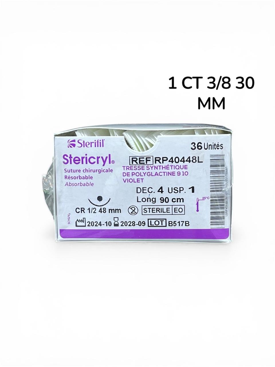 STERICRYL 1 CR 3/8 30 MM